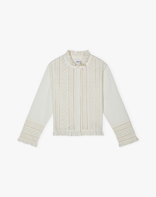 Organic Cotton Broderie Anglaise Blouse