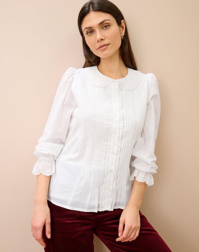 Organic Cotton Pintuck Blouse