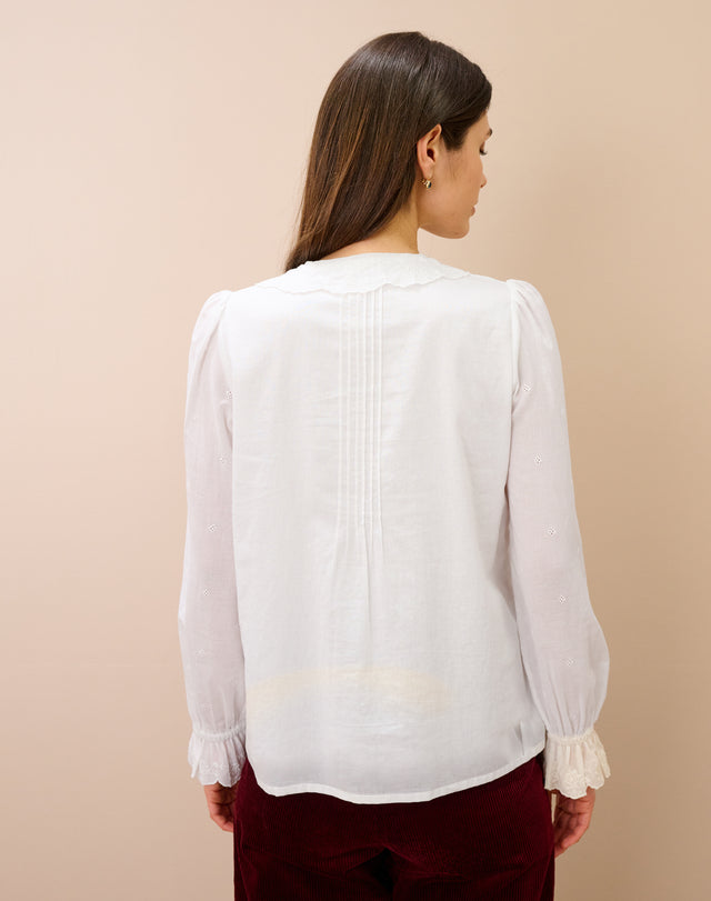 Organic Cotton Pintuck Blouse