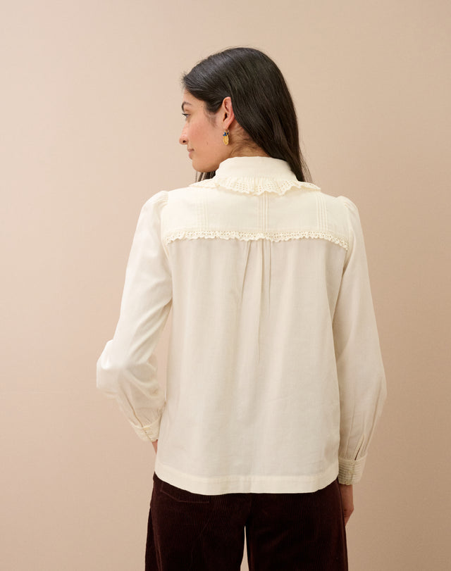 Brushed Cotton Broderie Anglaise Blouse