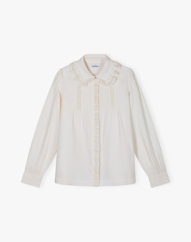 Brushed Cotton Broderie Anglaise Blouse