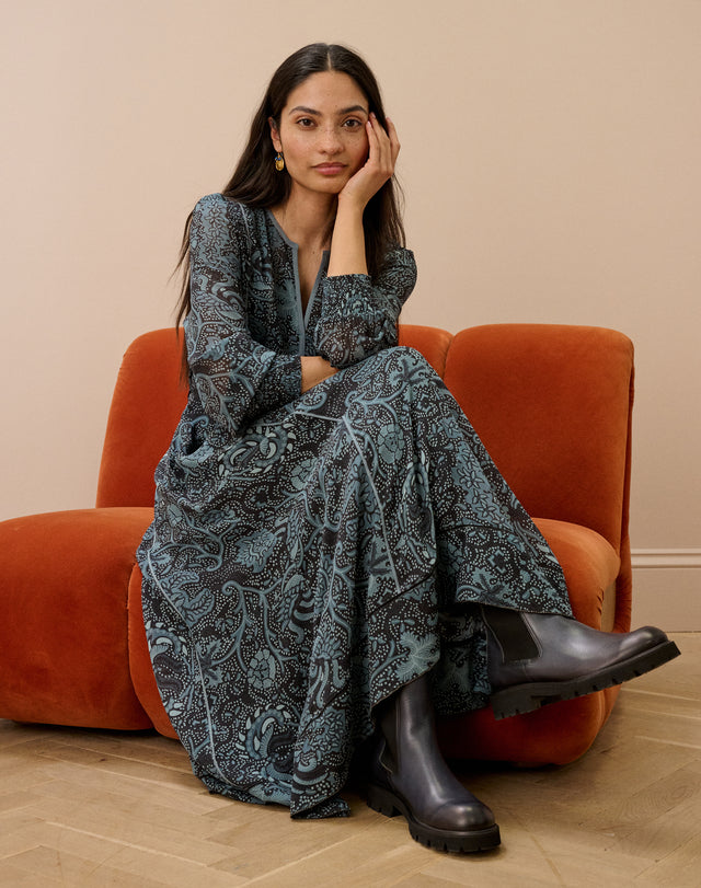 Silk Batik Print Dress