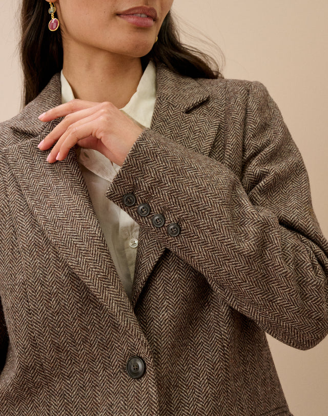 Herringbone Wool Blazer