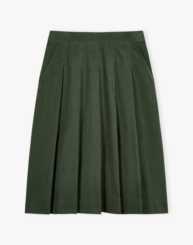 Needlecord Pleated Skirt
