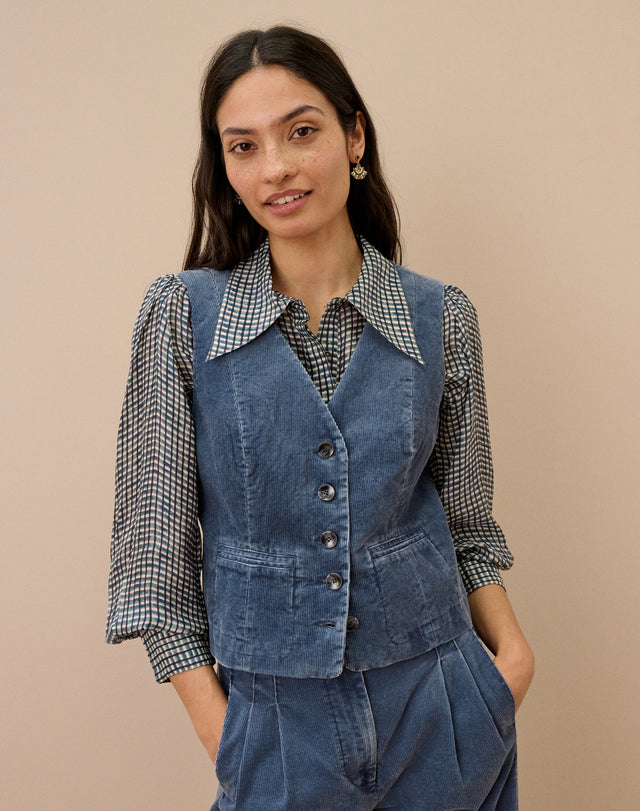 Laundered Organic Cord Waistcoat