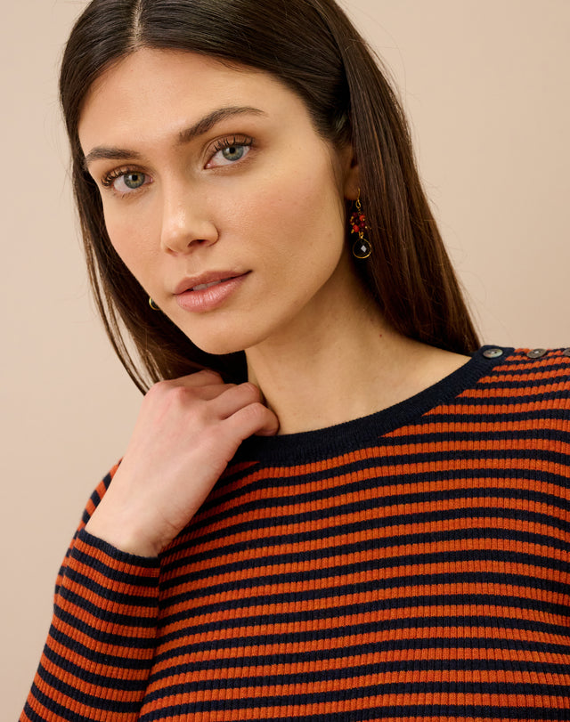 Merino Stripe Ribbed Jumper