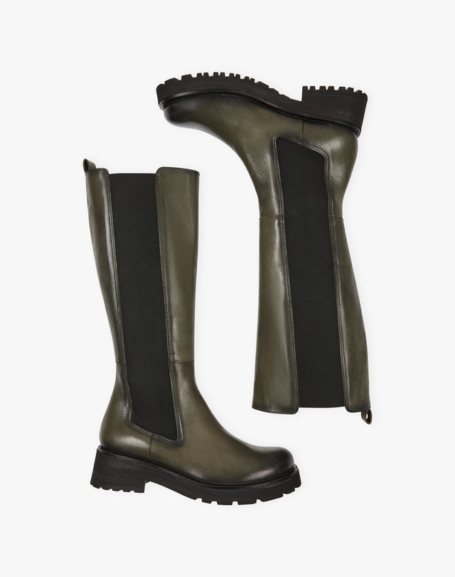 Leather Knee High Boots