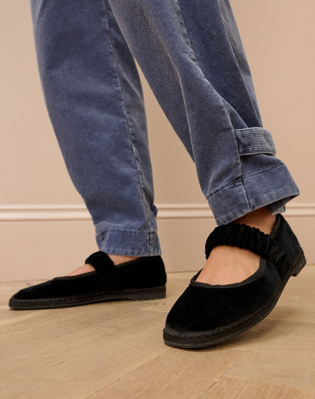 Velvet Mary Janes