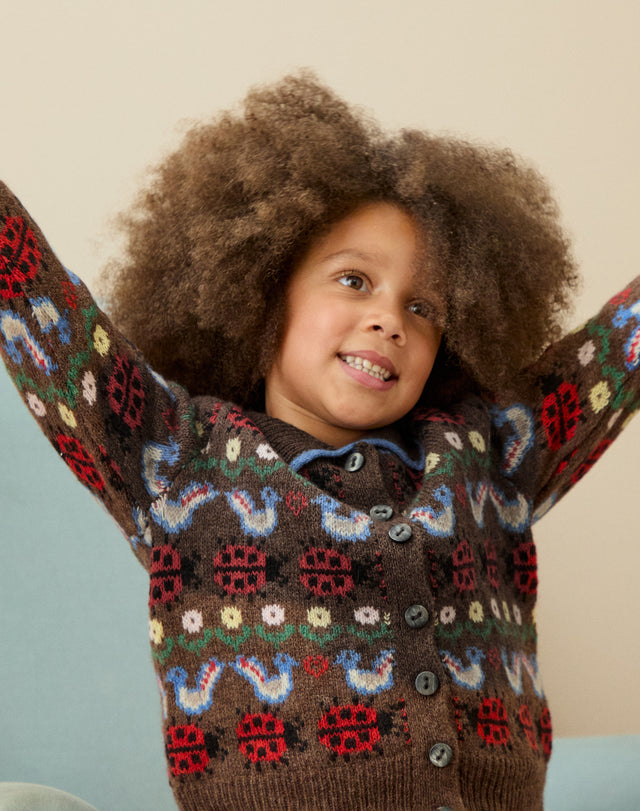 Merino Lambswool Ladybird Cardigan