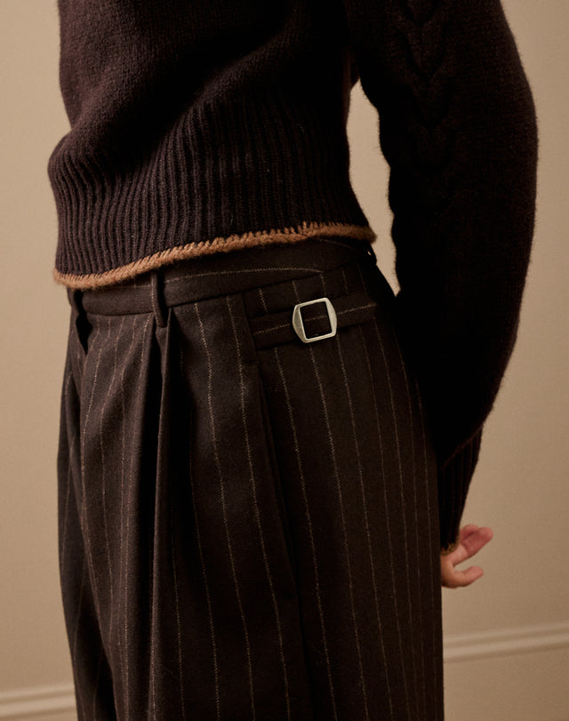 The Wool Pin Stripe Trousers