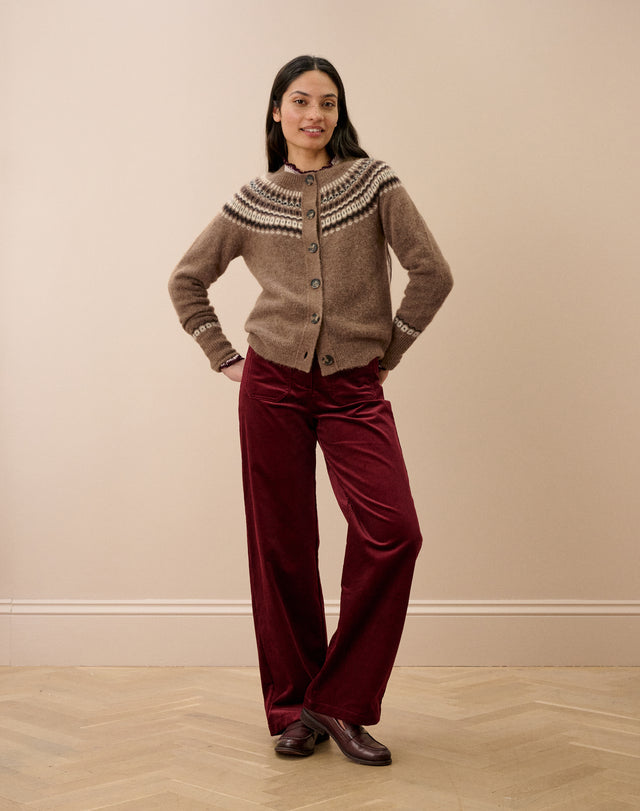 Alpaca Fair Isle Yoke Cardigan