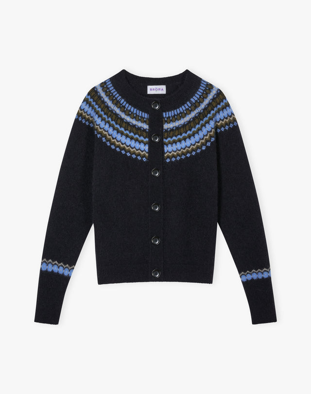 Alpaca Fair Isle Yoke Cardigan