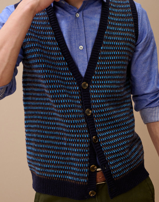 Merino Lambswool Birdseye Waistcoat