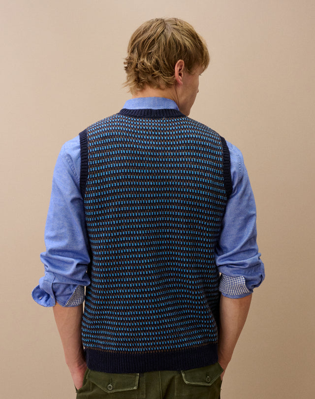 Merino Lambswool Birdseye Waistcoat