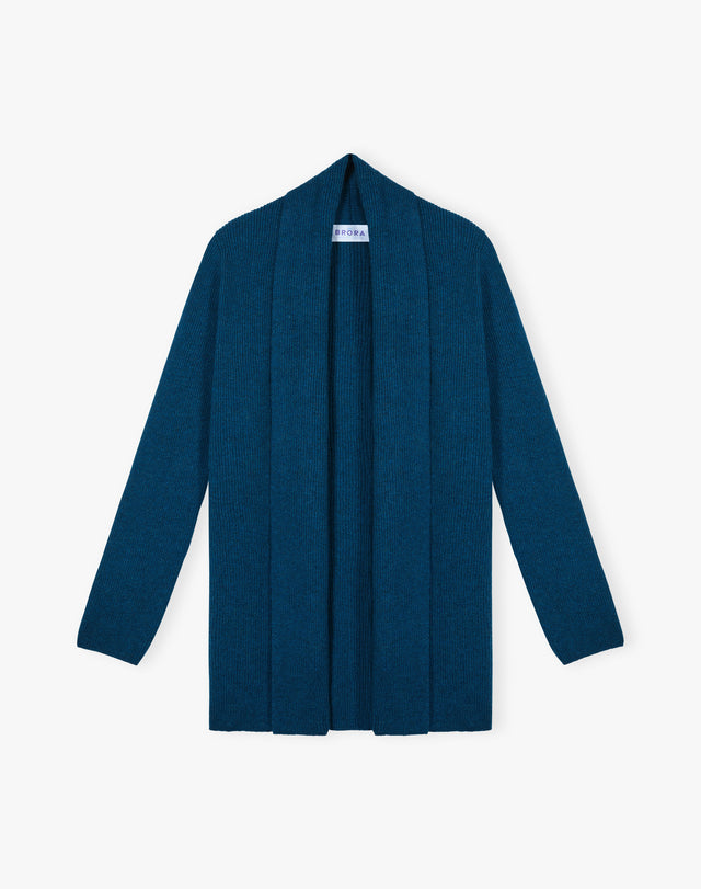 Cashmere Shawl Ribbed Cardigan
