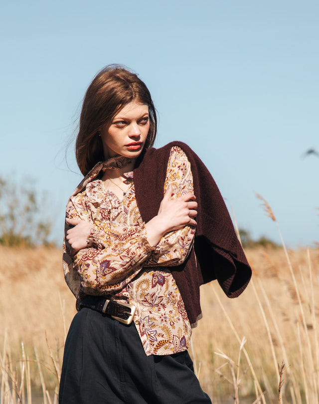 Silk Frill Front Blouse