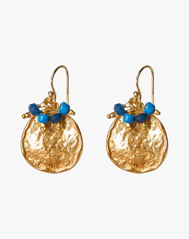 Gold Hammered Disc Earrings