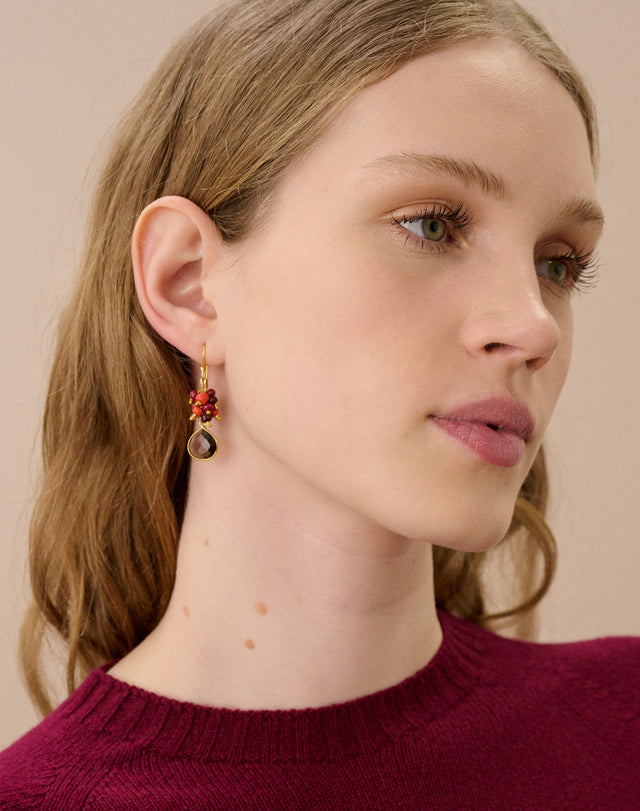 Cluster Beads Pendant Earrings