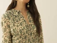 Silk Botanical Print Dress