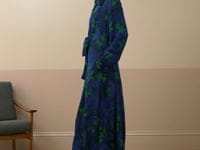 Frill Collar Leaf Print Dress
