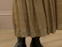 Graphic Check Pleated Skirt