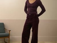 Organic Needlecord High Waist Trousers