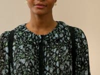 Silk Botanical Print Blouse