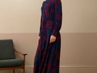 Satin Backed Crepe Leaf Print Dress