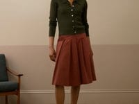 Needlecord Pleated Skirt
