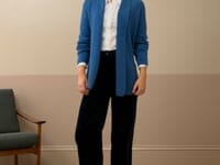 Cashmere Shawl Ribbed Cardigan