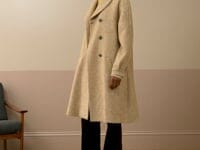 Herringbone Wool Swing Coat