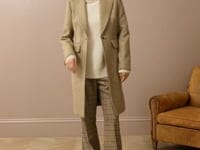 Herringbone Wool Tailored Coat
