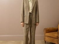 Houndstooth Wool Tailored Jacket