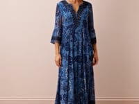 Silk Embroidered Pintuck Dress