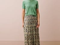 Silk Pintuck Skirt