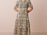 Silk Floral Print Dress