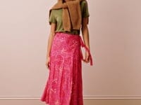 Silk Cotton Pleated Wrap Skirt