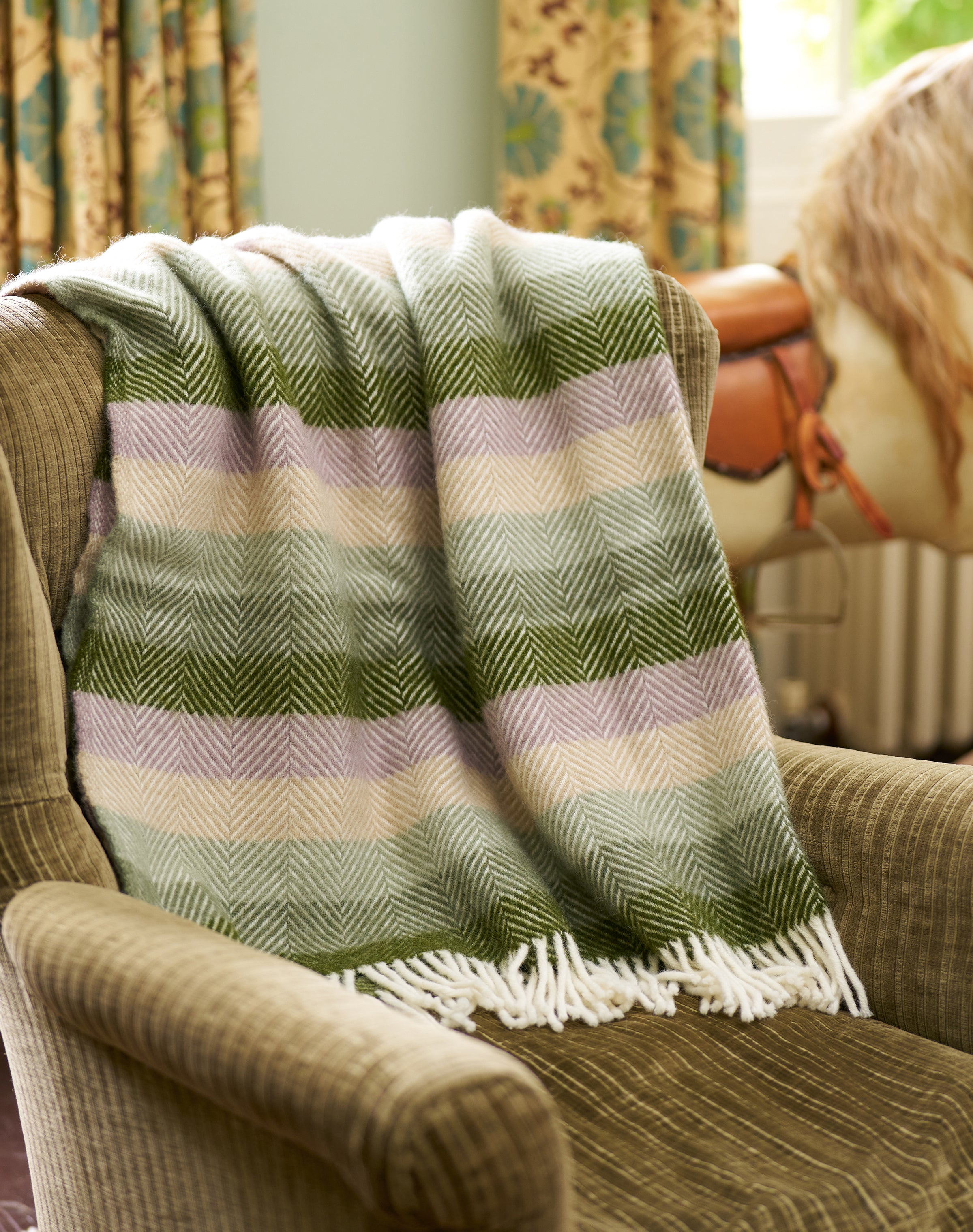 Pure Wool Herringbone Stripe Rug