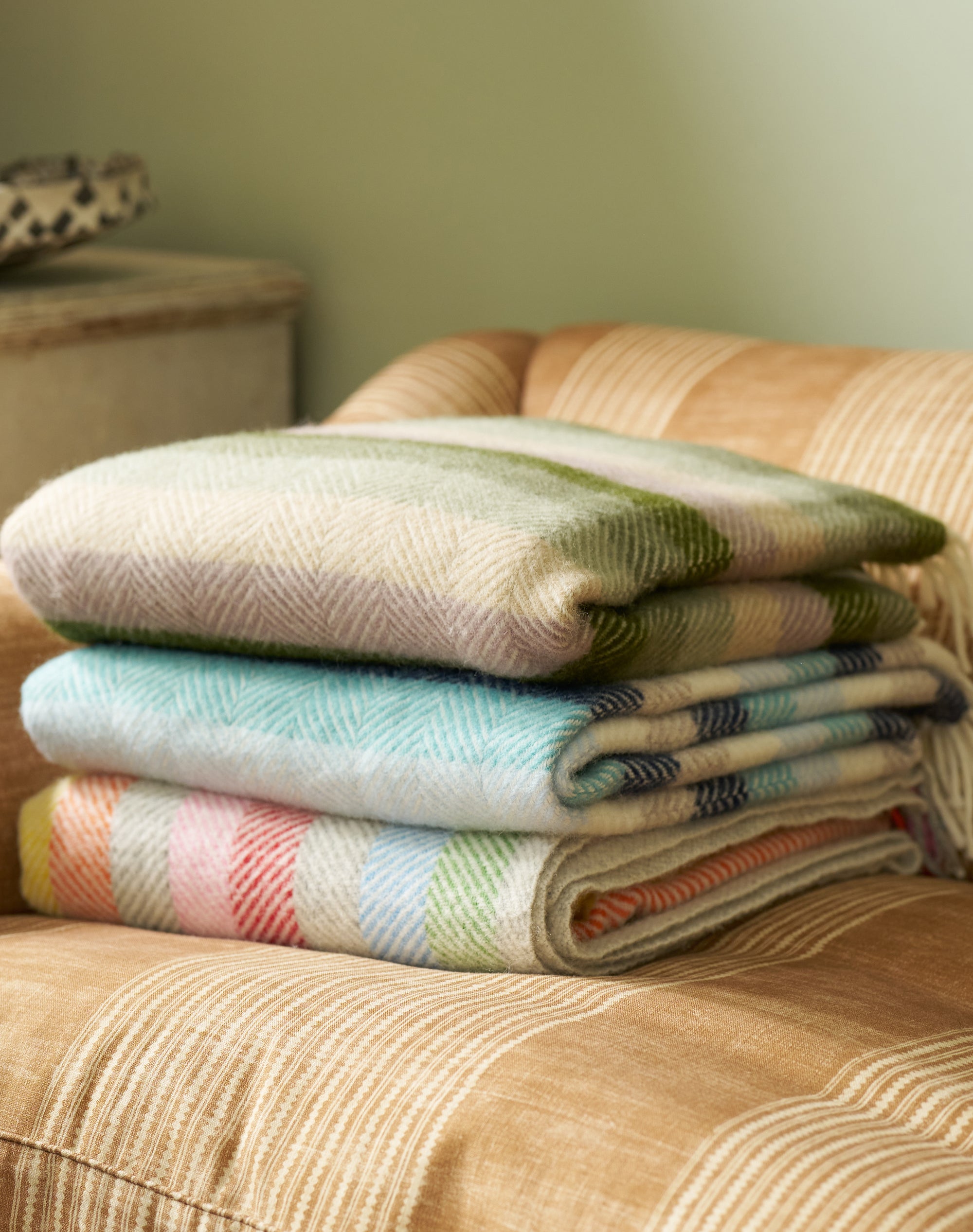 Pure Wool Herringbone Stripe Rug