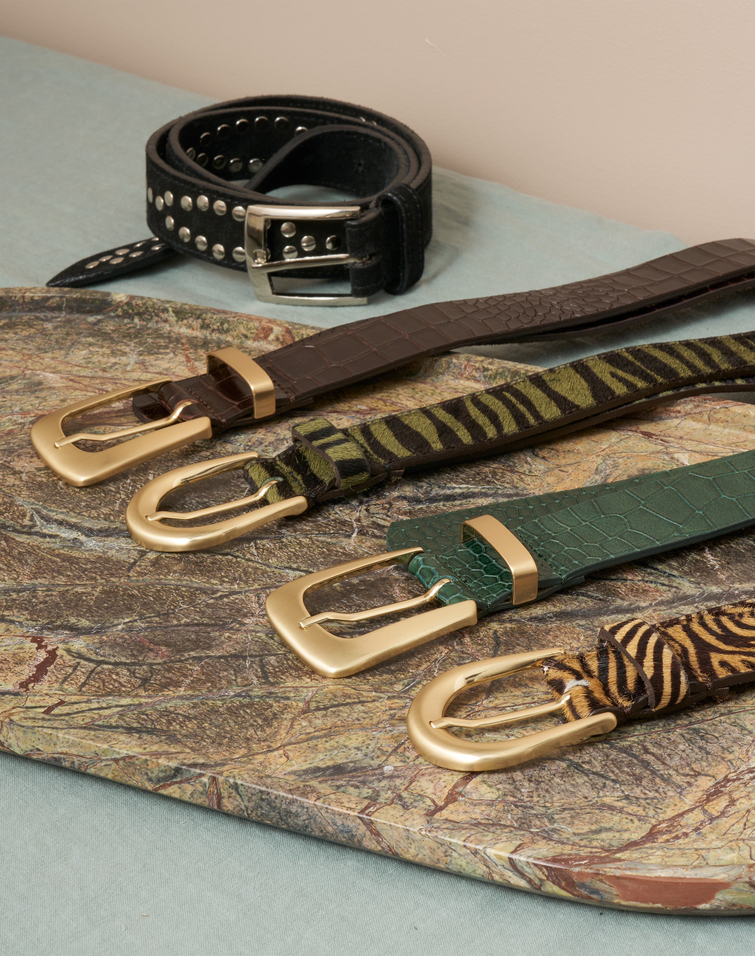 Studded Suede Belt