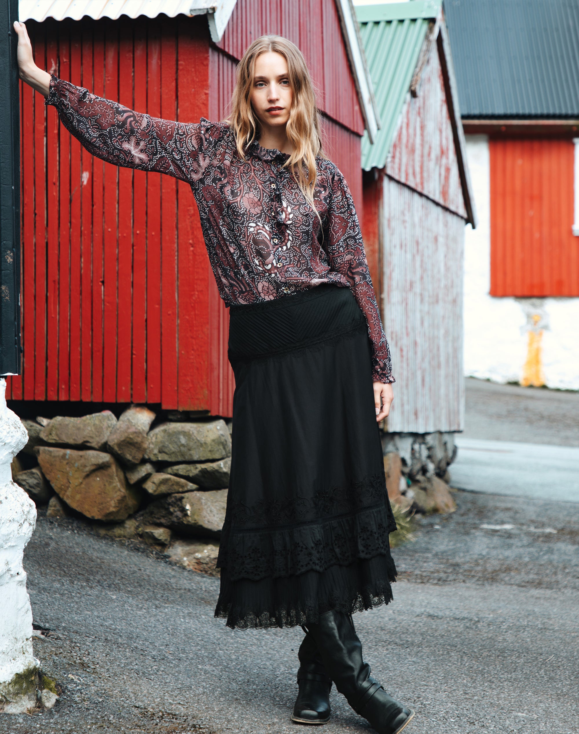 Silk Frill Front Blouse