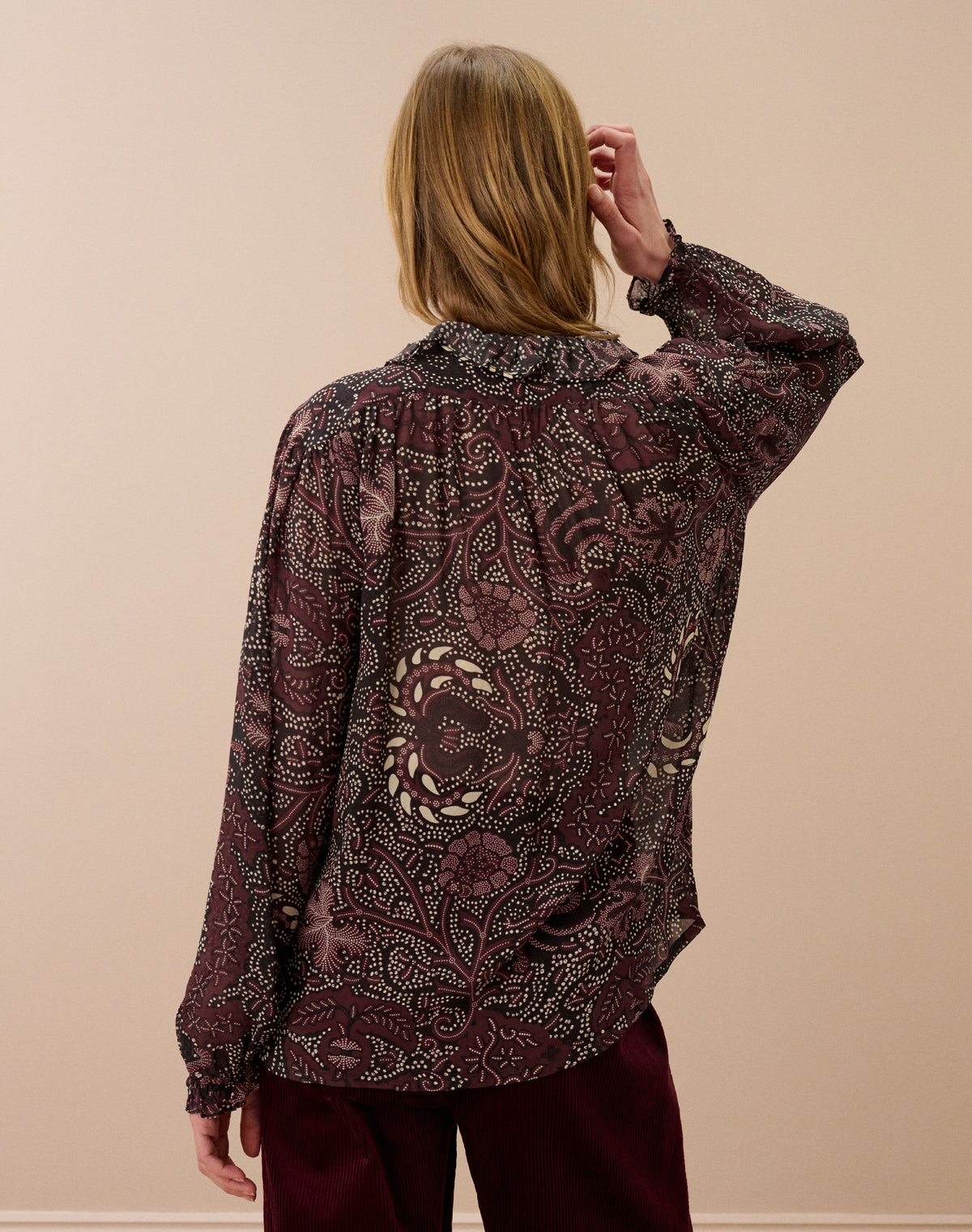 Silk Frill Front Blouse