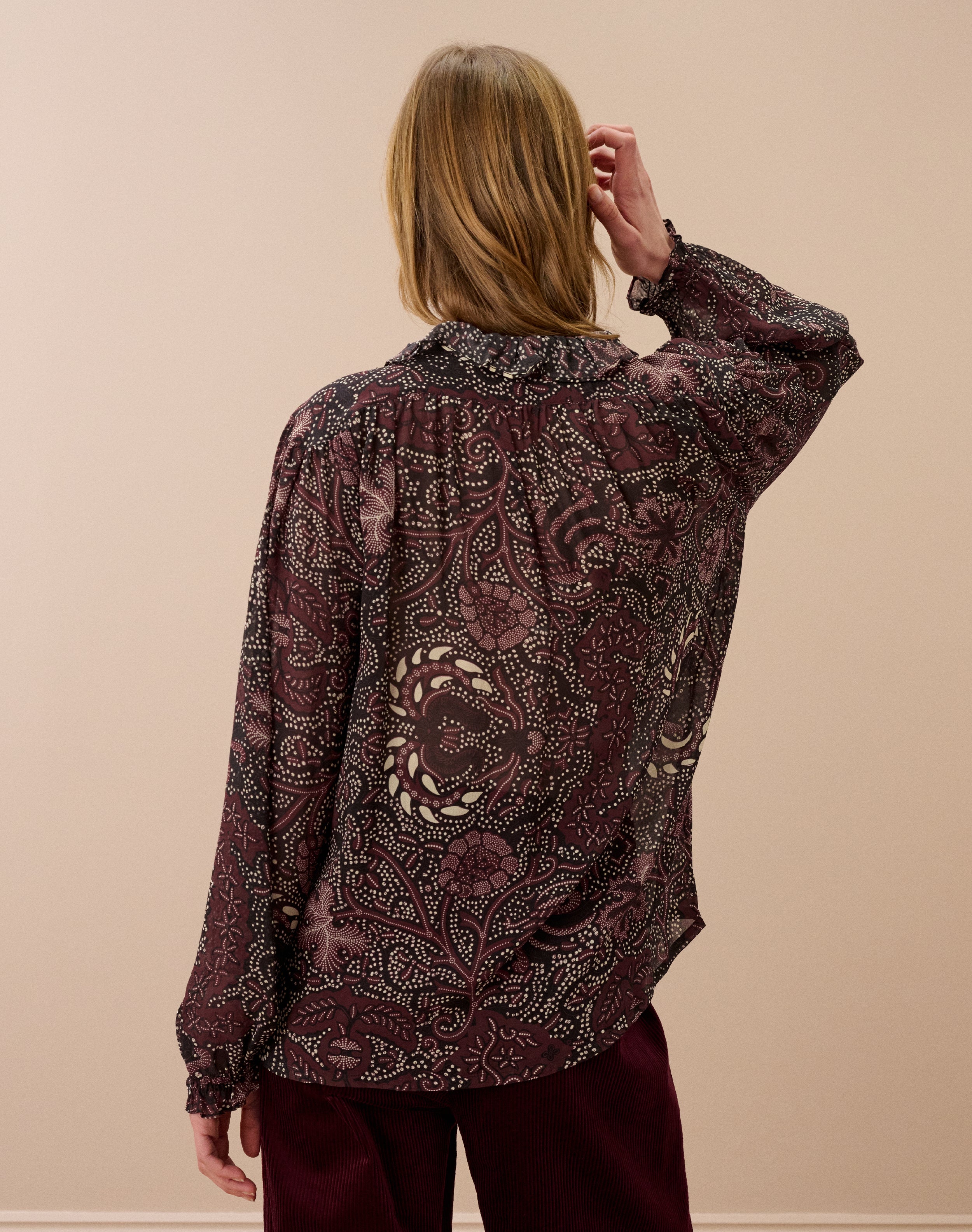 Silk Frill Front Blouse