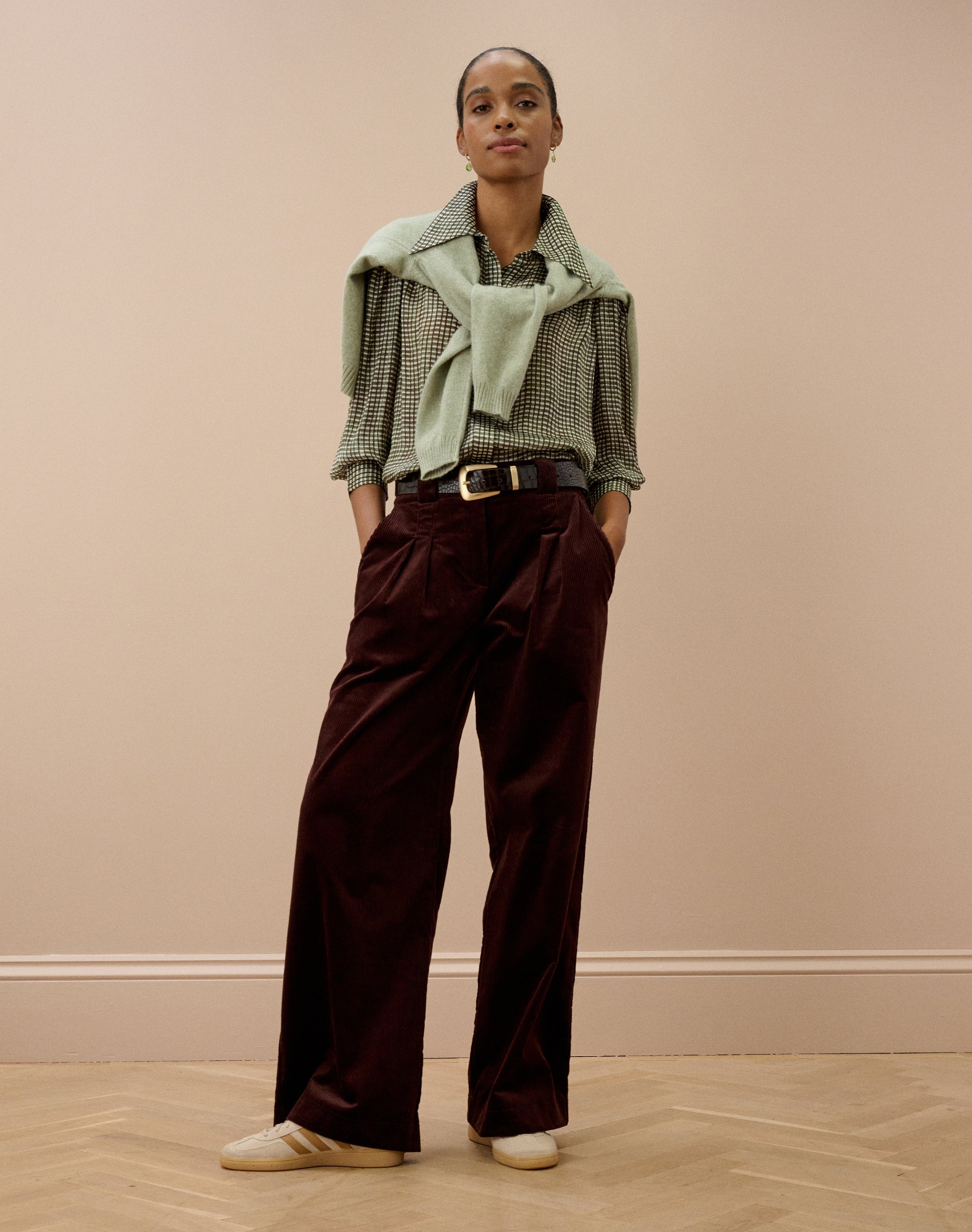 Graphic Check Dagger Collar Shirt