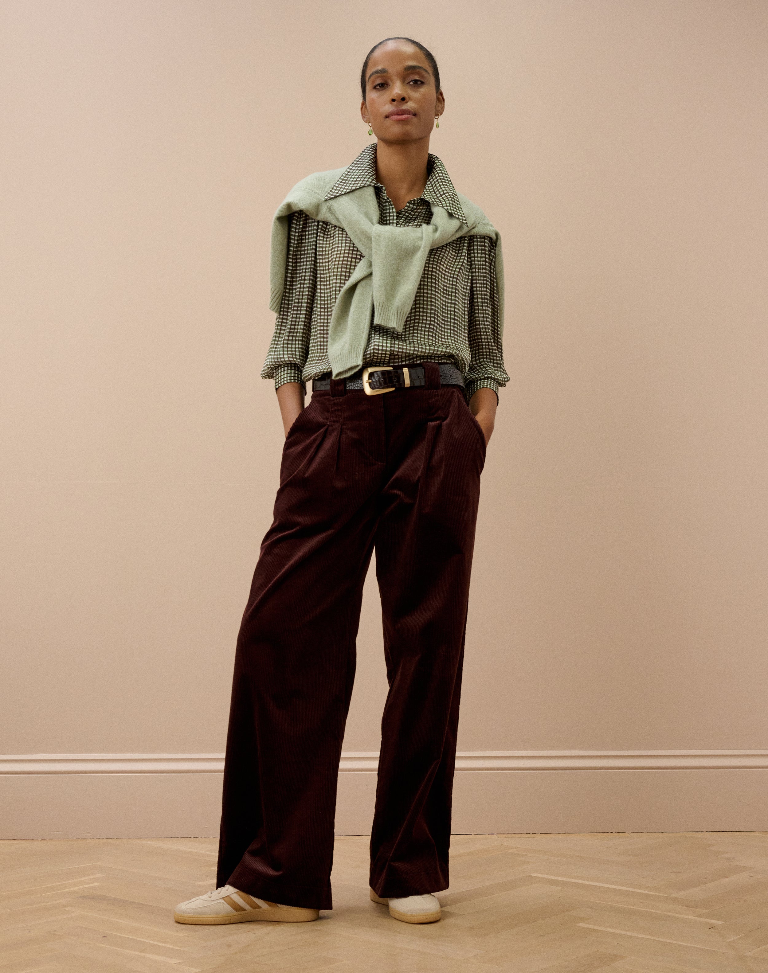 Graphic Check Dagger Collar Shirt