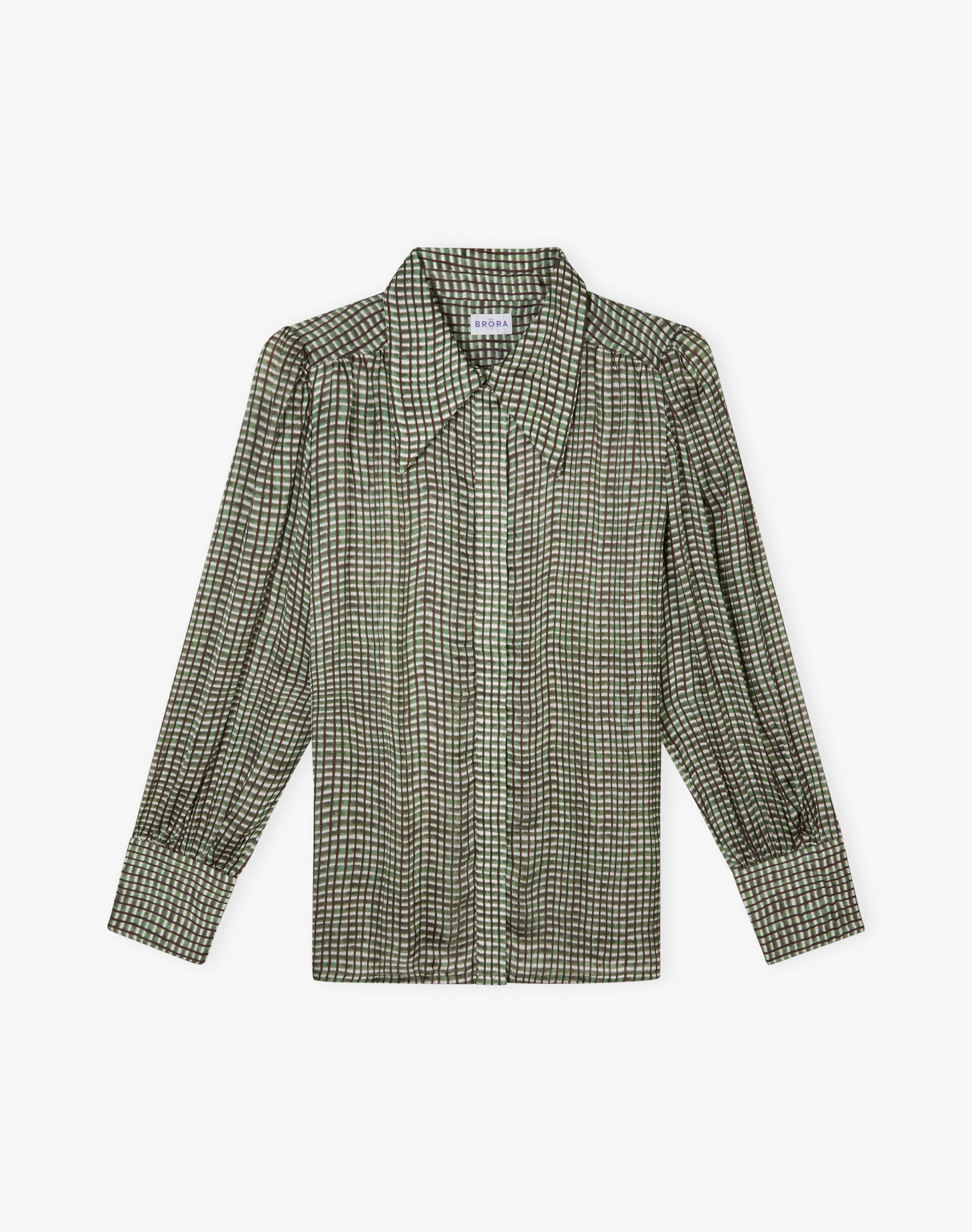 Graphic Check Dagger Collar Shirt