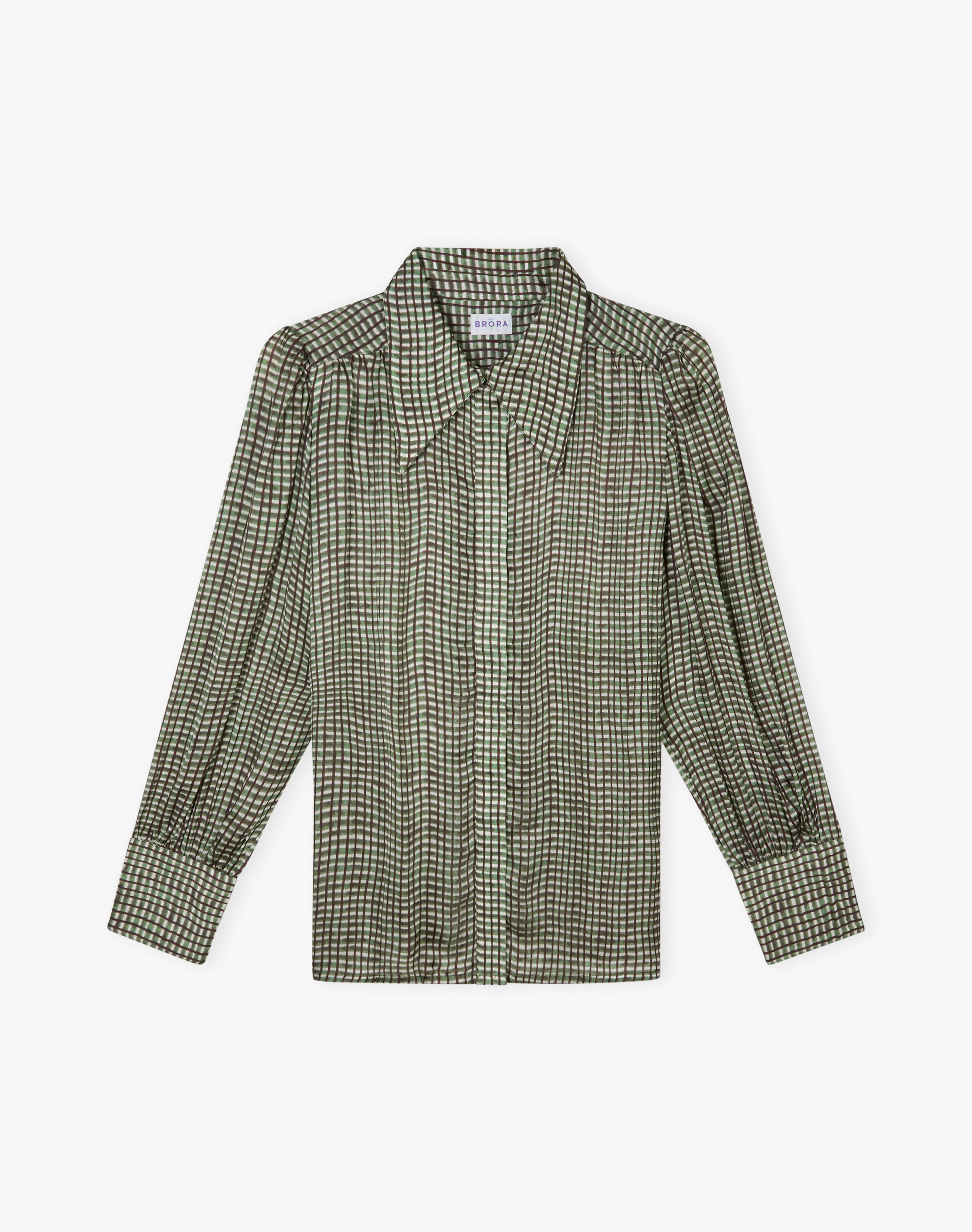 Graphic Check Dagger Collar Shirt