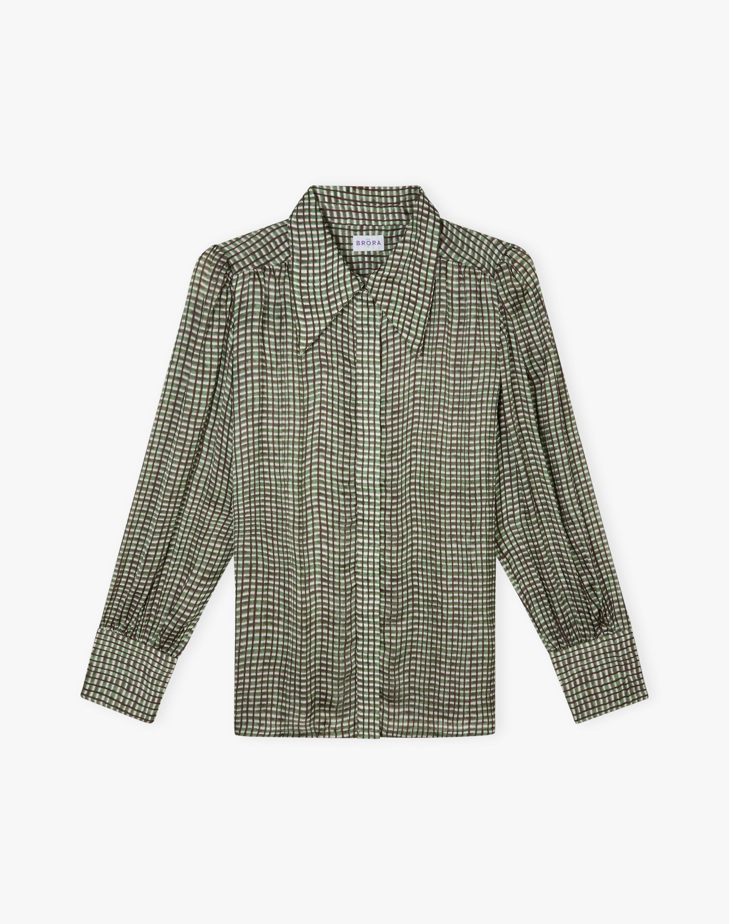 Graphic Check Dagger Collar Shirt