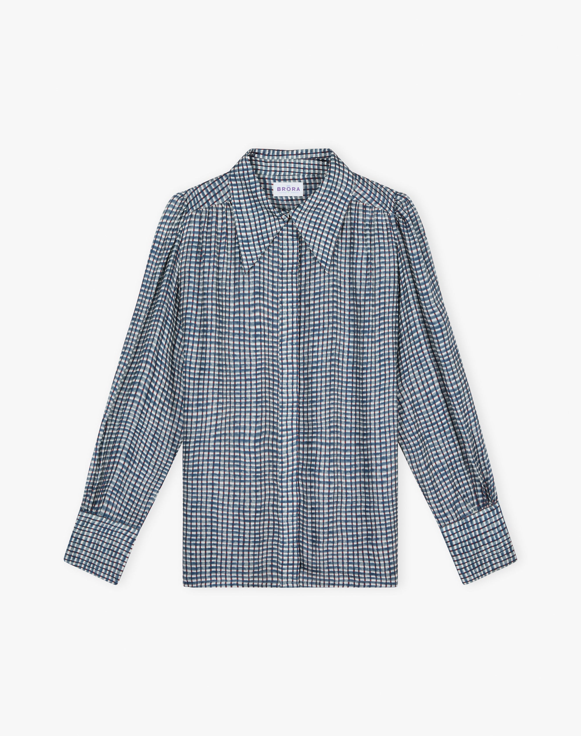 Graphic Check Dagger Collar Shirt
