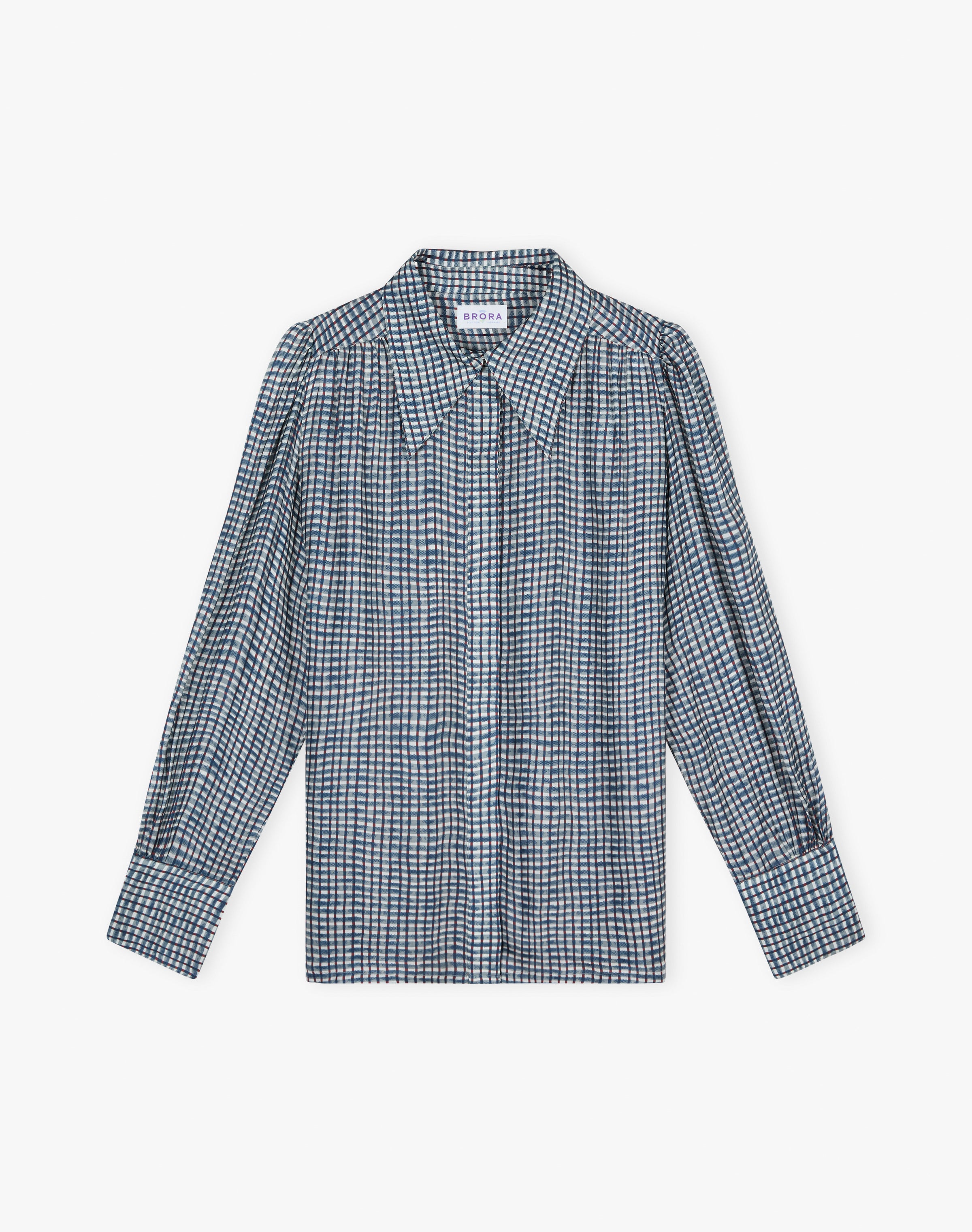 Graphic Check Dagger Collar Shirt